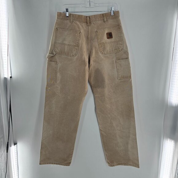 Vintage Carhartt B11  Canvas Carpenter Pants Mens 34x32 Union made‎ USA Made - Picture 2 of 6